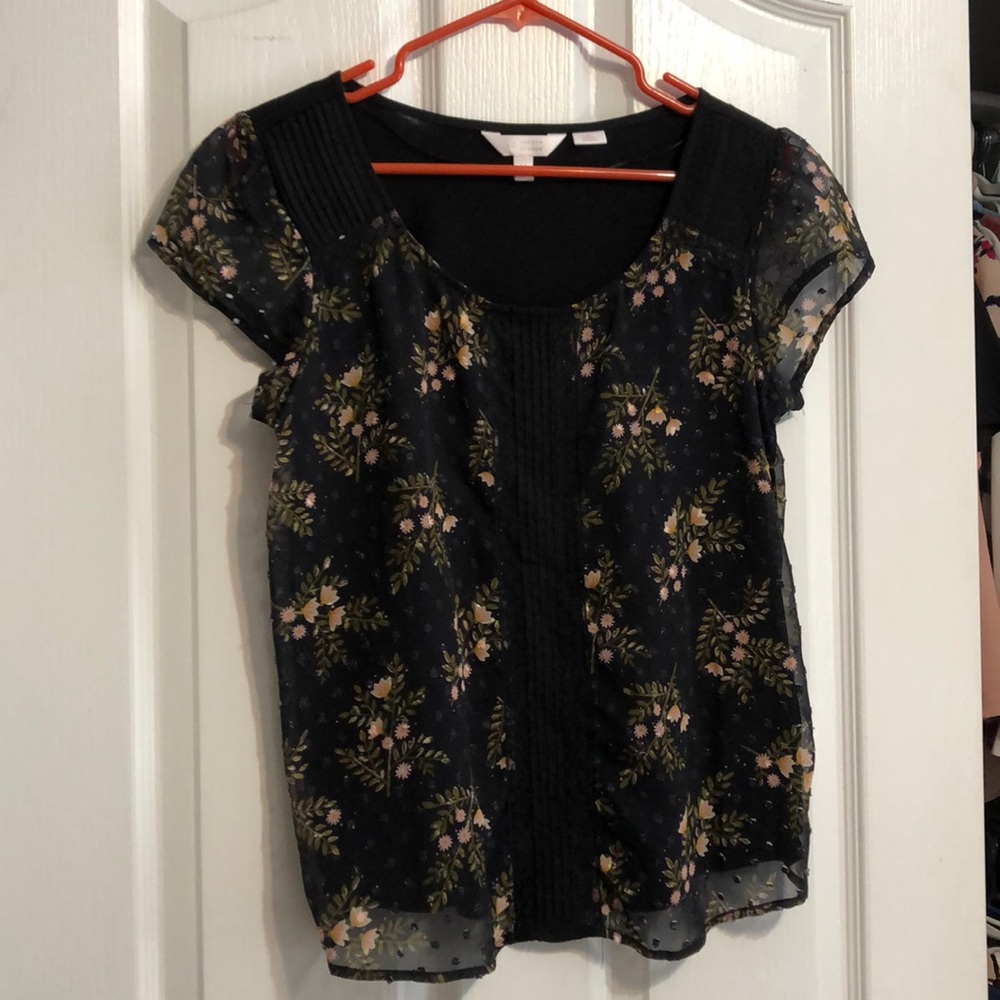 Black floral shirt